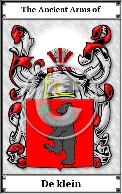 De klein Family Crest Download (JPG)  Book Plated - 150 DPI